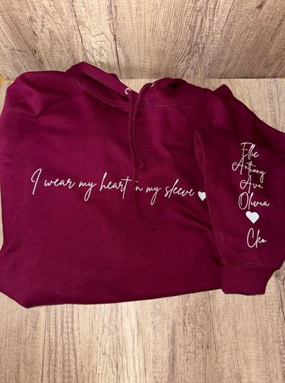 Wear my heart on my sleeve sweatshirt