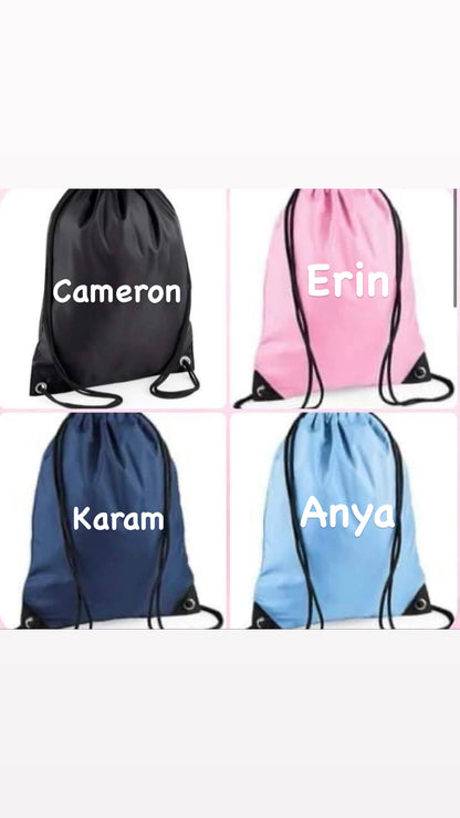 Personalised drawstring bag