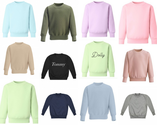 Personalised name sweatshirts