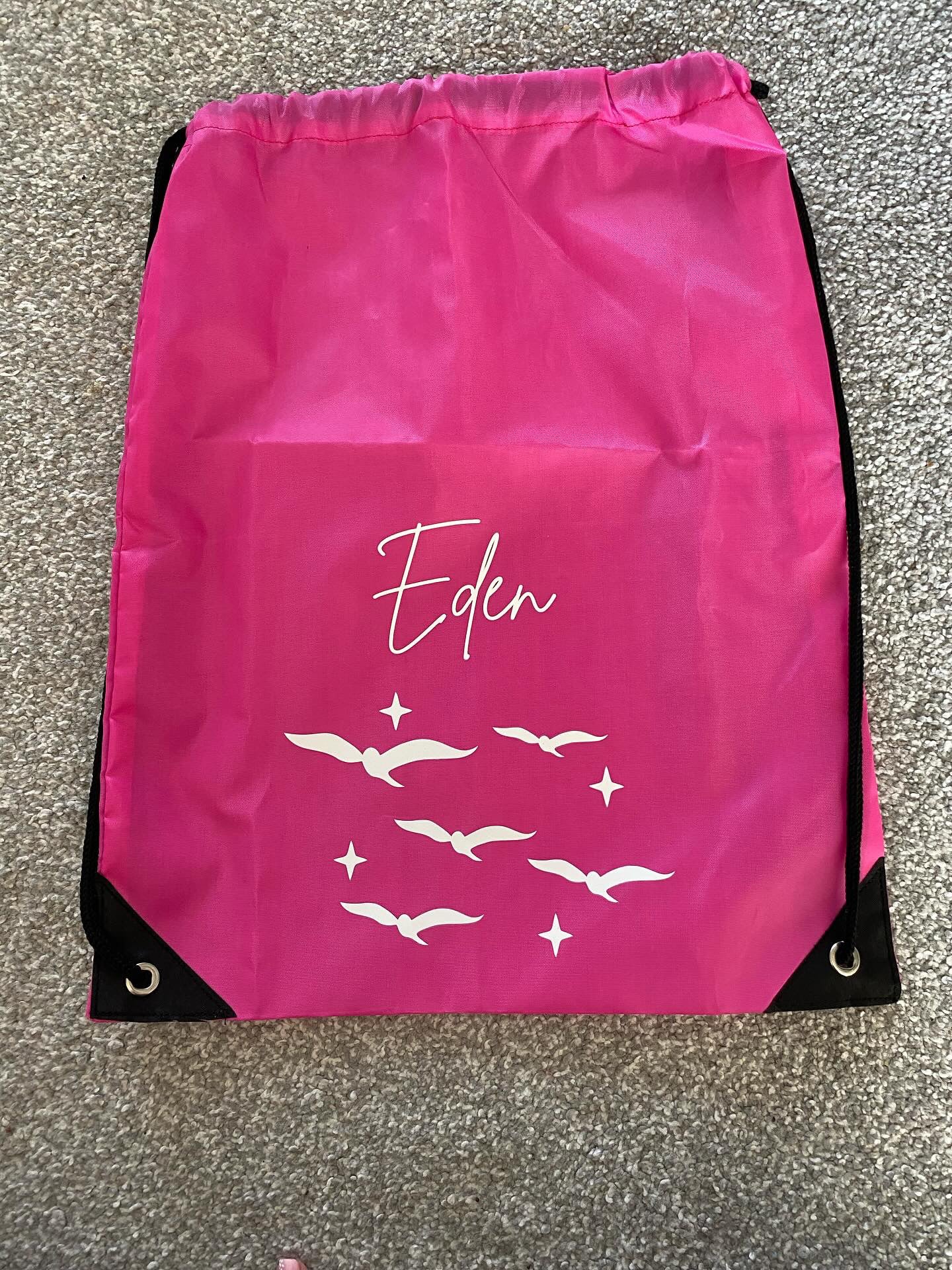 Personalised drawstring bag