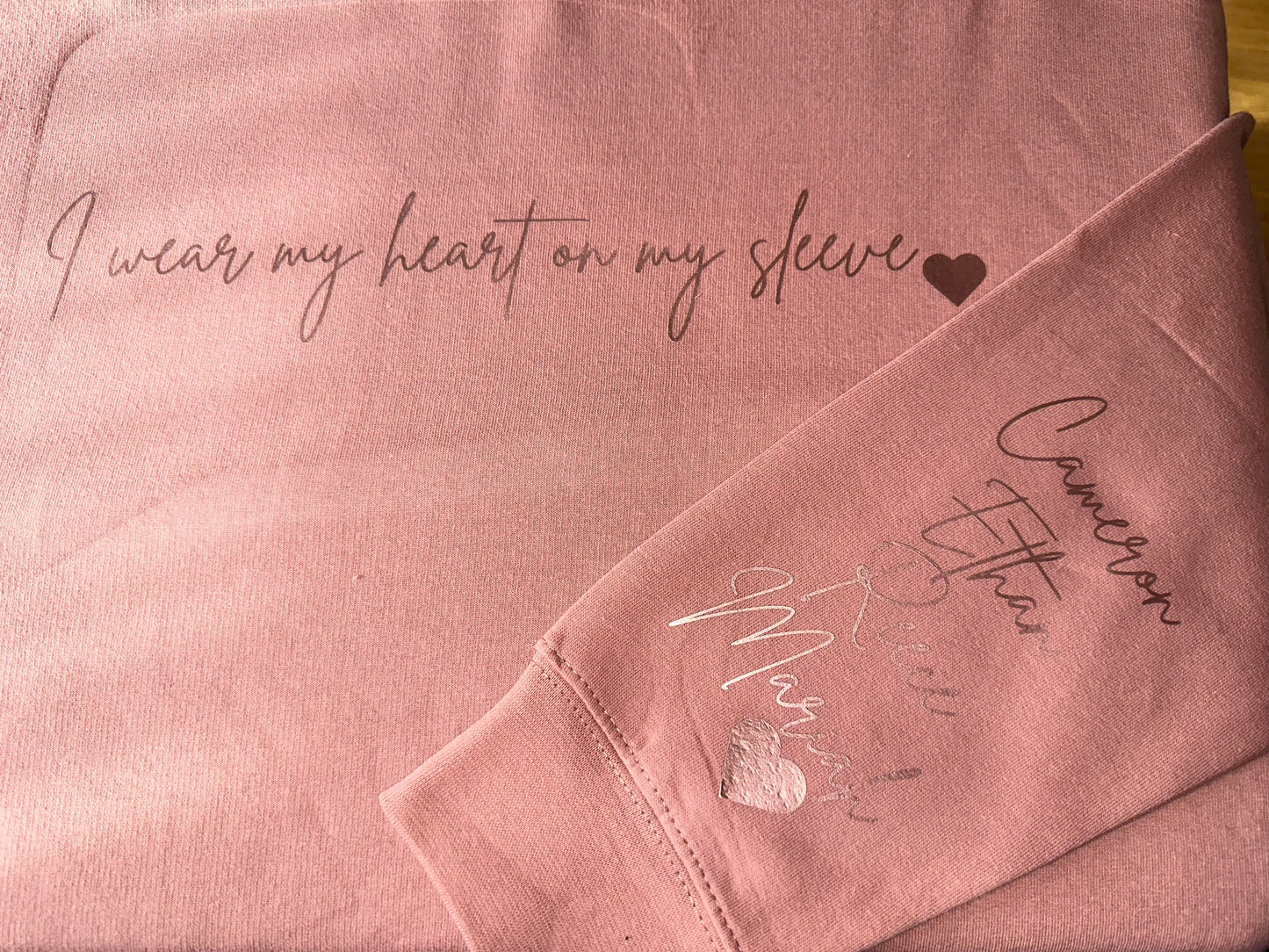 Wear my heart on my sleeve sweatshirt